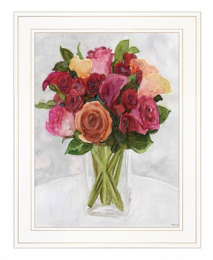 Vases with Flowers II 1 White Framed Print Wall Art HomeRoots