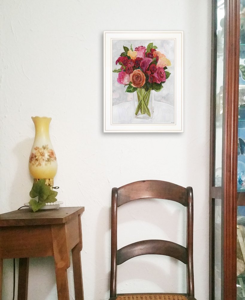 Vases with Flowers II 1 White Framed Print Wall Art HomeRoots