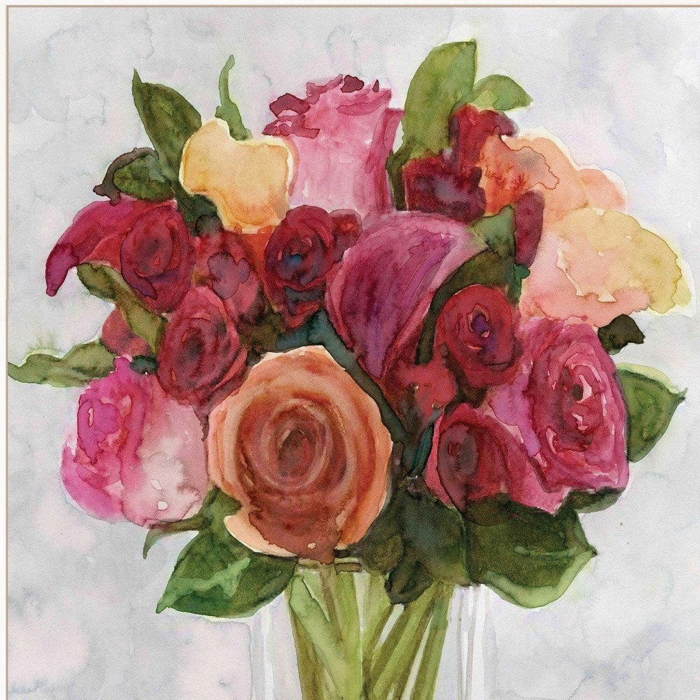 Vases with Flowers II 1 White Framed Print Wall Art HomeRoots