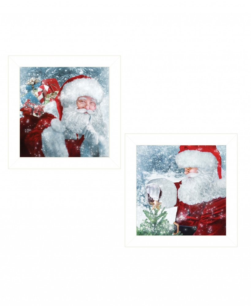 Set Of Two Santas Blessings 5 White Framed Print Wall Art HomeRoots