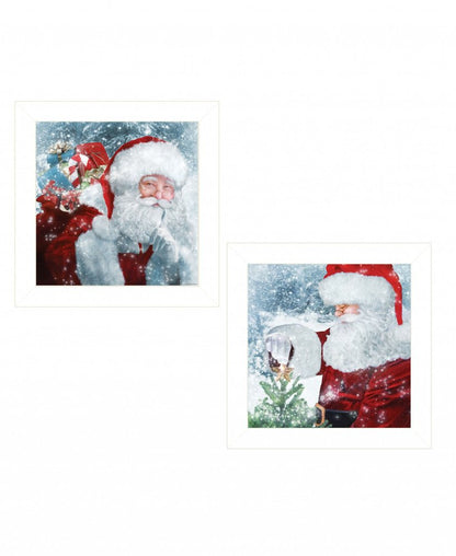 Set Of Two Santas Blessings 5 White Framed Print Wall Art HomeRoots