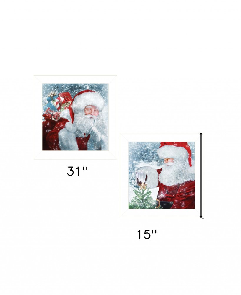Set Of Two Santas Blessings 5 White Framed Print Wall Art HomeRoots