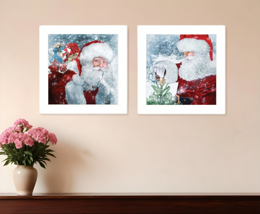 Set Of Two Santas Blessings 5 White Framed Print Wall Art HomeRoots