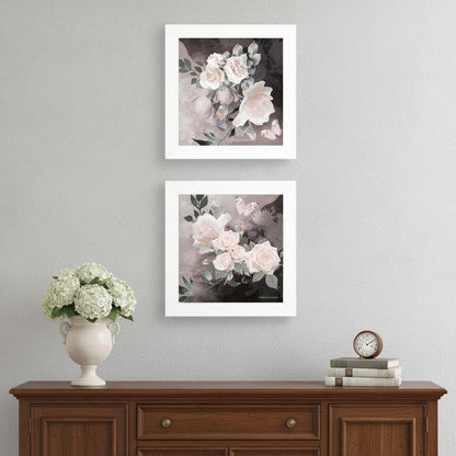Set Of Two Noir Roses 5 White Framed Print Wall Art HomeRoots