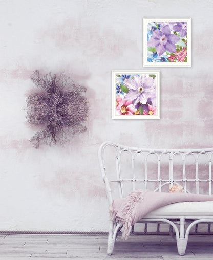 Set Of Two Clematis 1 White Framed Print Wall Art HomeRoots