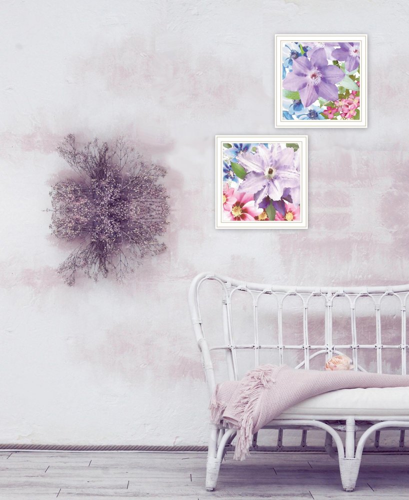 Set Of Two Clematis 1 White Framed Print Wall Art HomeRoots