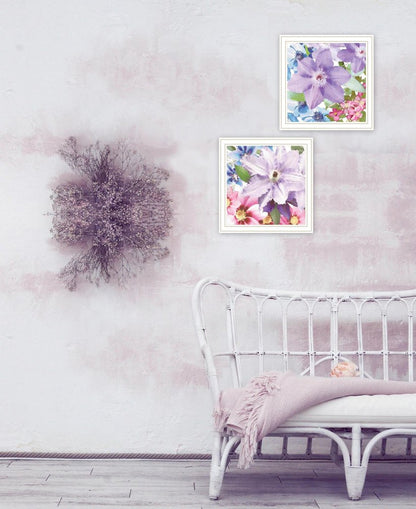 Set Of Two Clematis 1 White Framed Print Wall Art HomeRoots