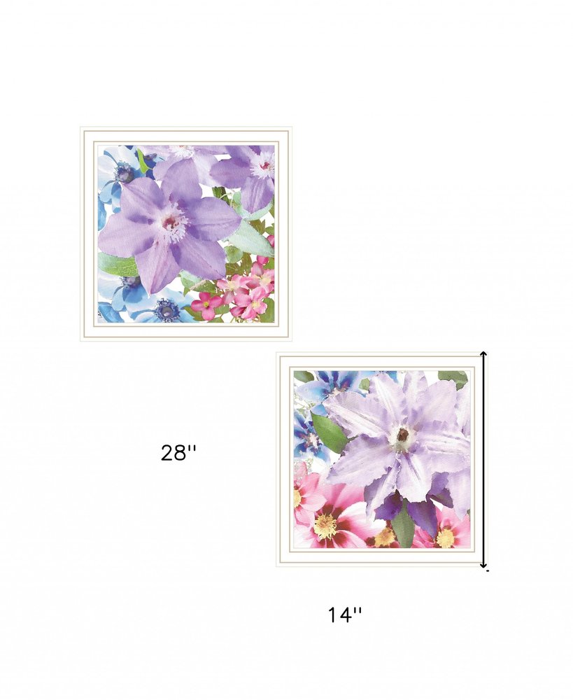 Set Of Two Clematis 1 White Framed Print Wall Art HomeRoots