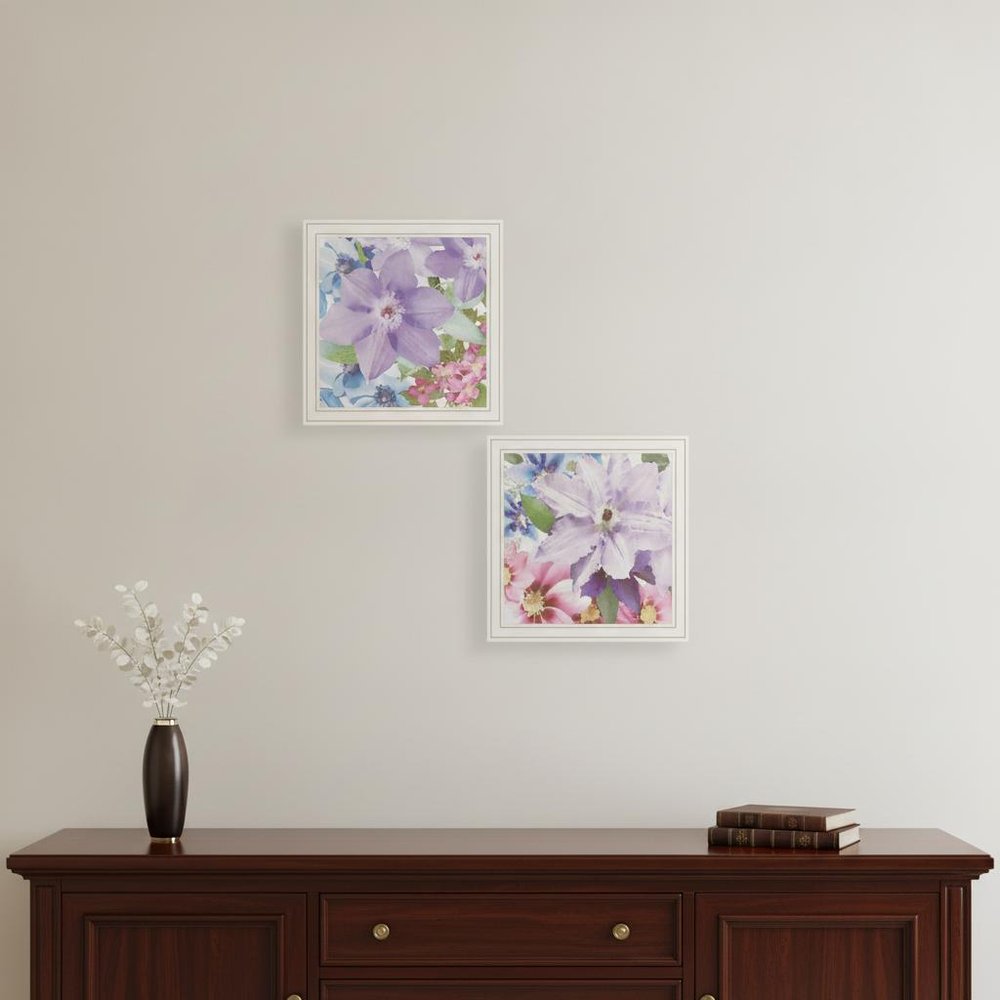 Set Of Two Clematis 1 White Framed Print Wall Art HomeRoots