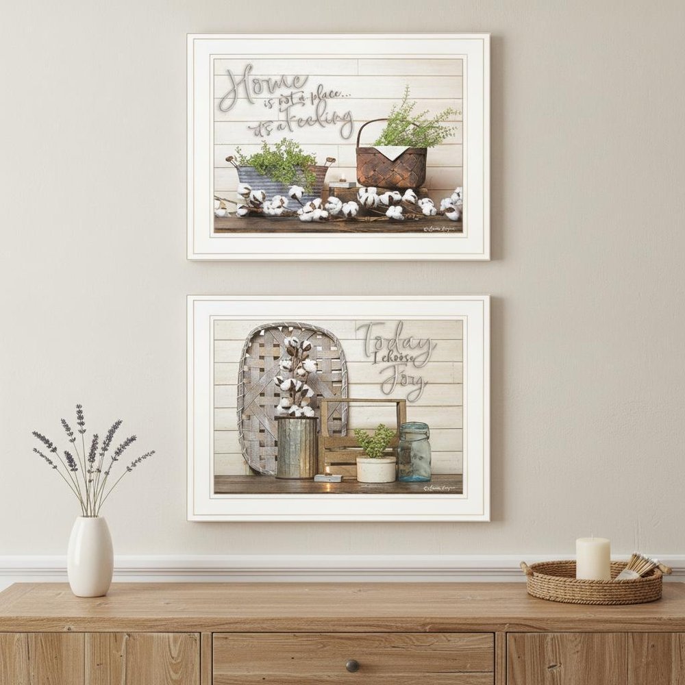 Set Of Two Choose Joy White Framed Print Wall Art — view 3