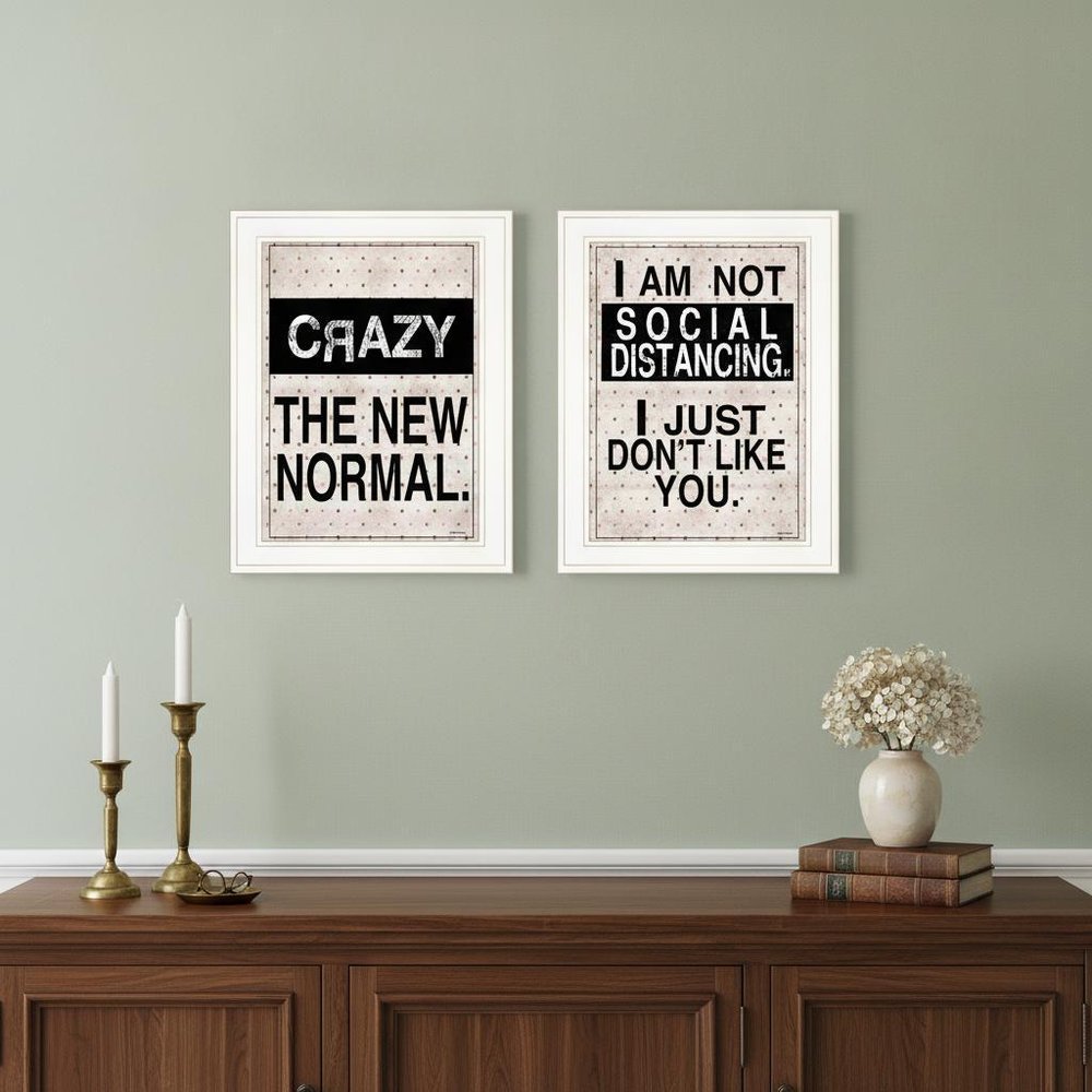 Set Of Two The New Normal White Framed Print Wall Art — view 4