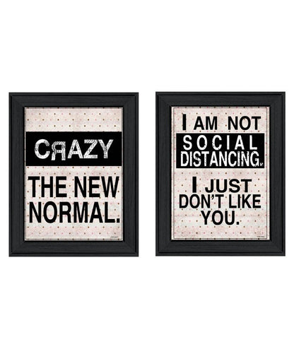 Set Of Two The New Normal Black Framed Print Wall Art