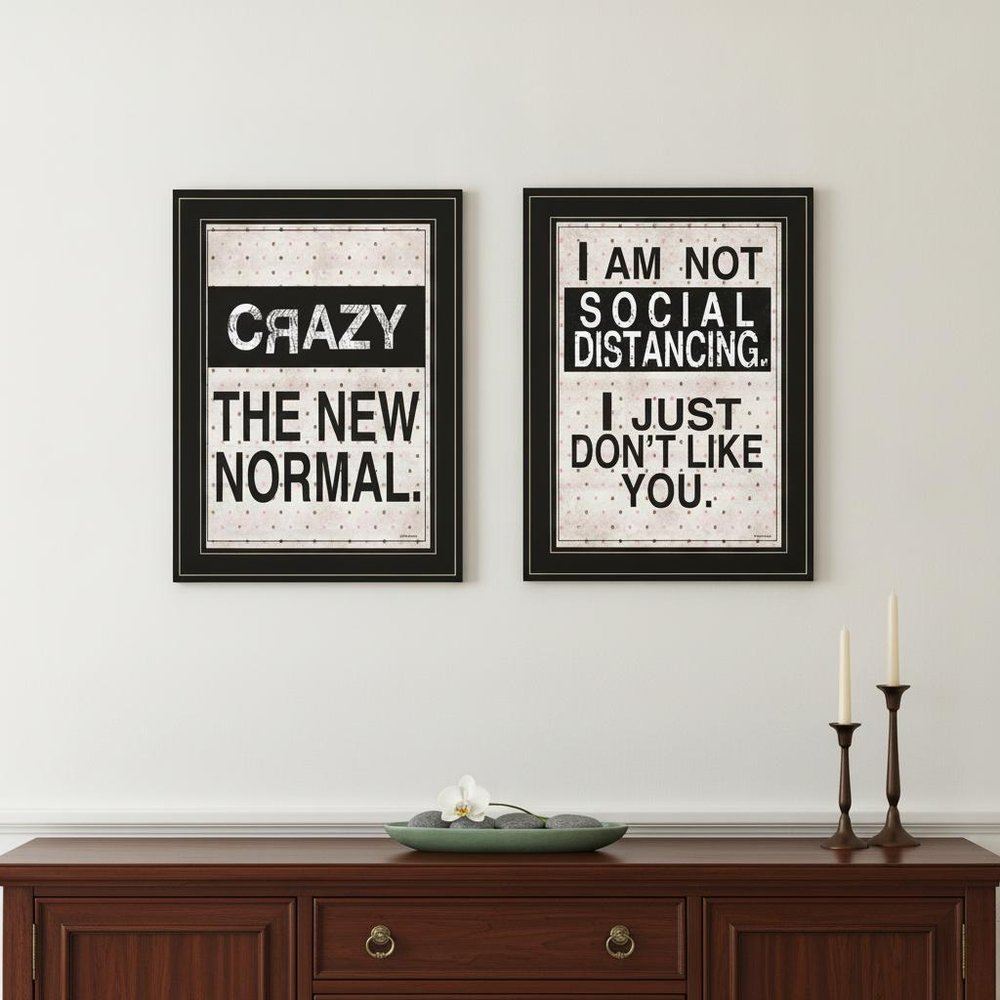 Set Of Two The New Normal White Framed Print Wall Art — view 7