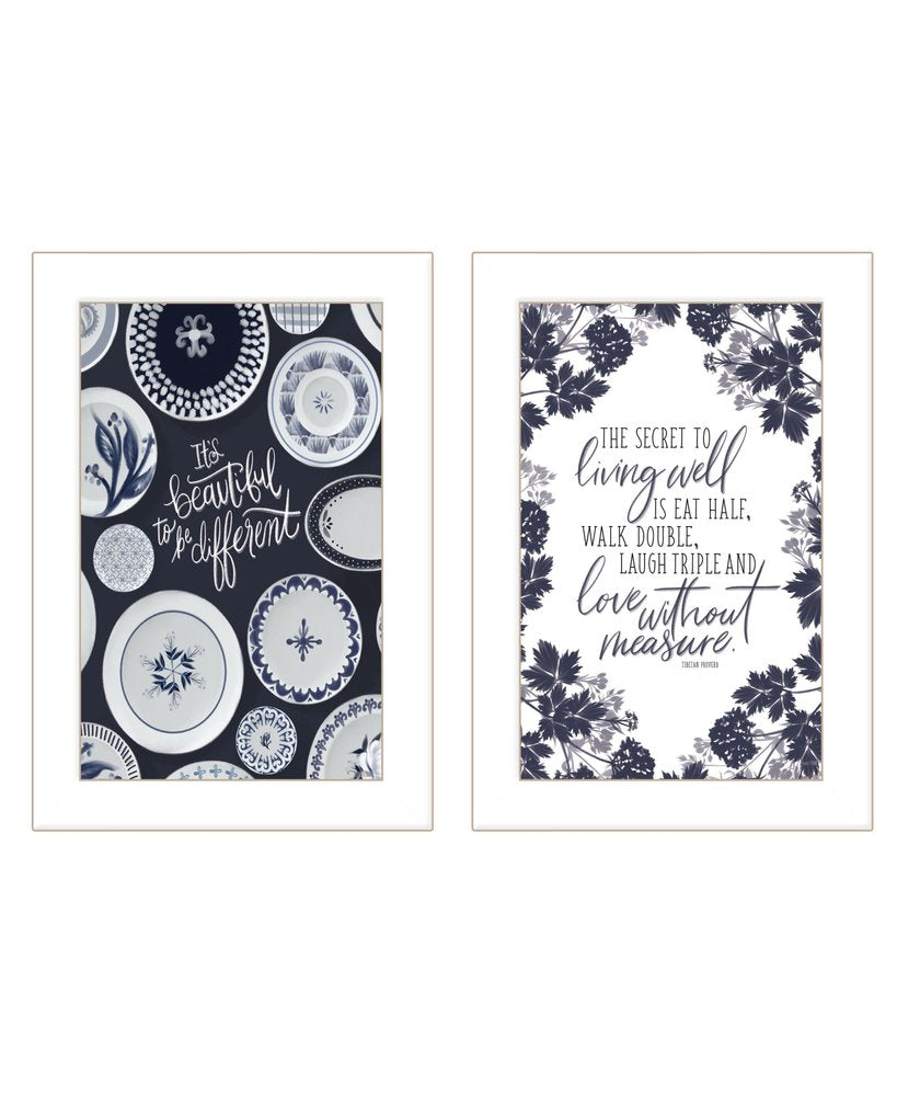 Set Of Two The Secret Beauty White Framed Print Wall Art — view 1