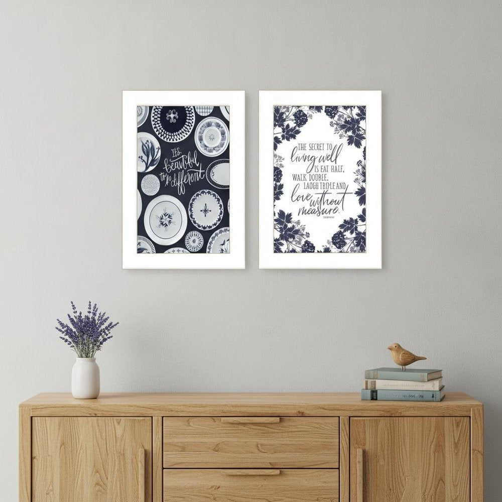 Set Of Two The Secret Beauty White Framed Print Wall Art — view 4