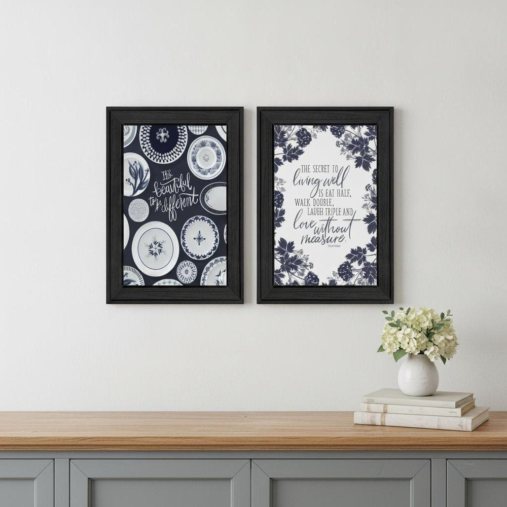 Set Of Two The Secret Beauty Black Framed Print Wall Art — view 1