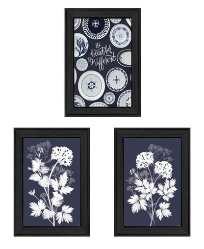 Set Of Three Its Beautiful to Be Different Black Framed Print Wall Art HomeRoots
