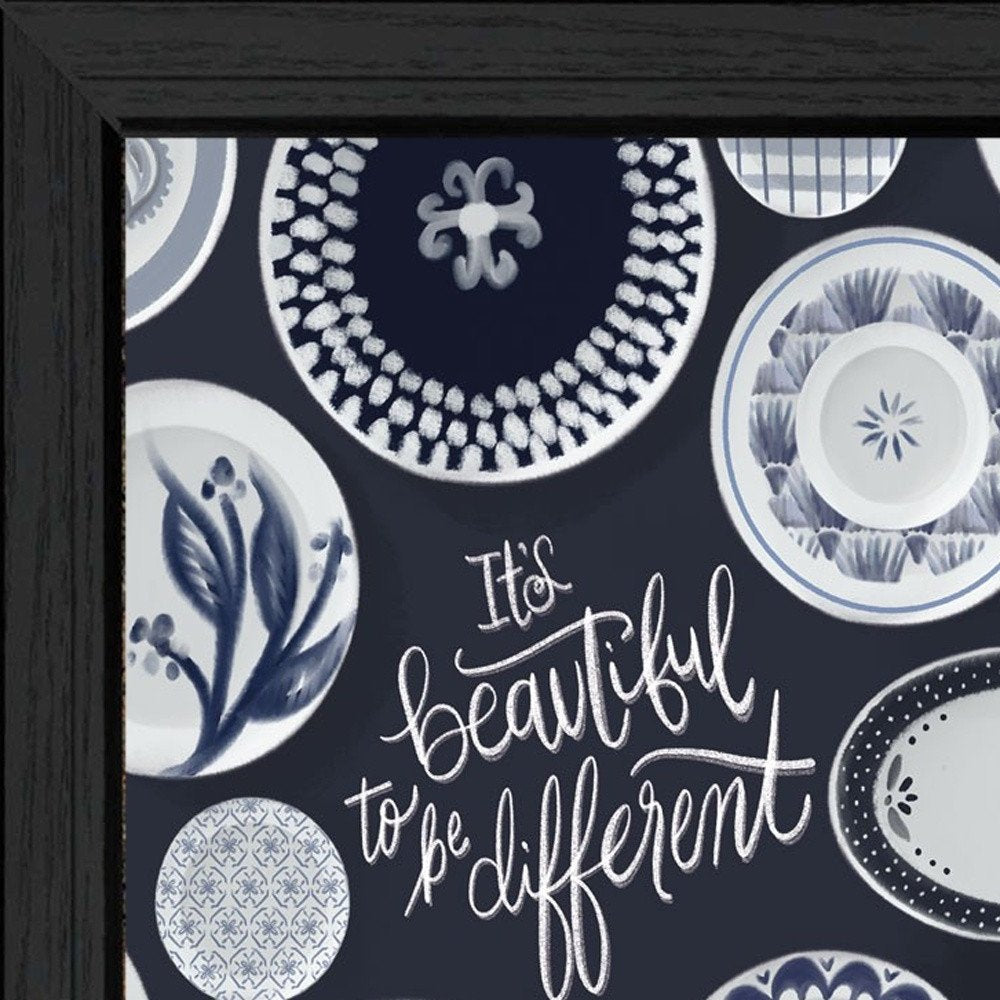 Set Of Three Its Beautiful to Be Different Black Framed Print Wall Art HomeRoots