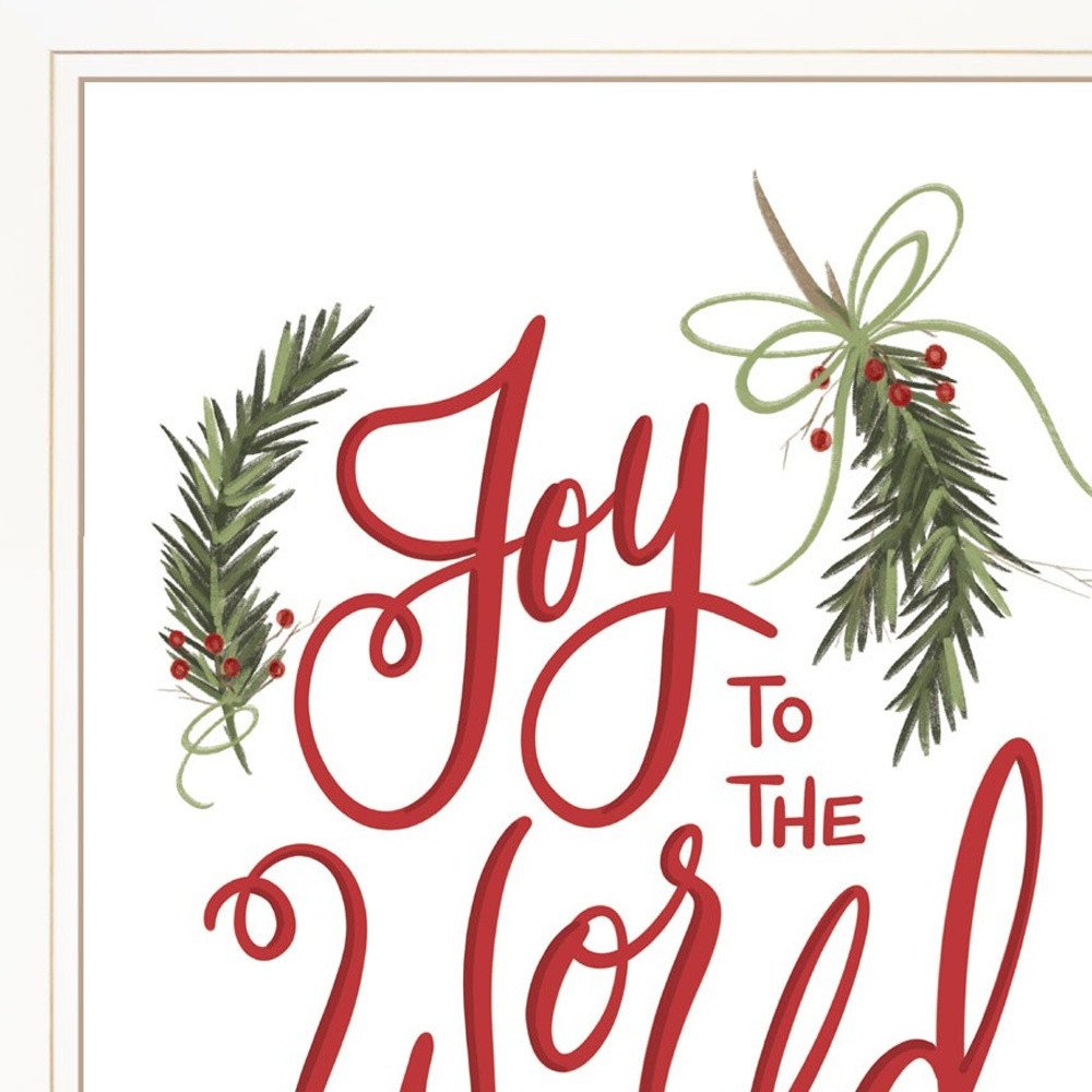 Set Of Two Good Tidings and Joy White Framed Print Wall Art — view 3