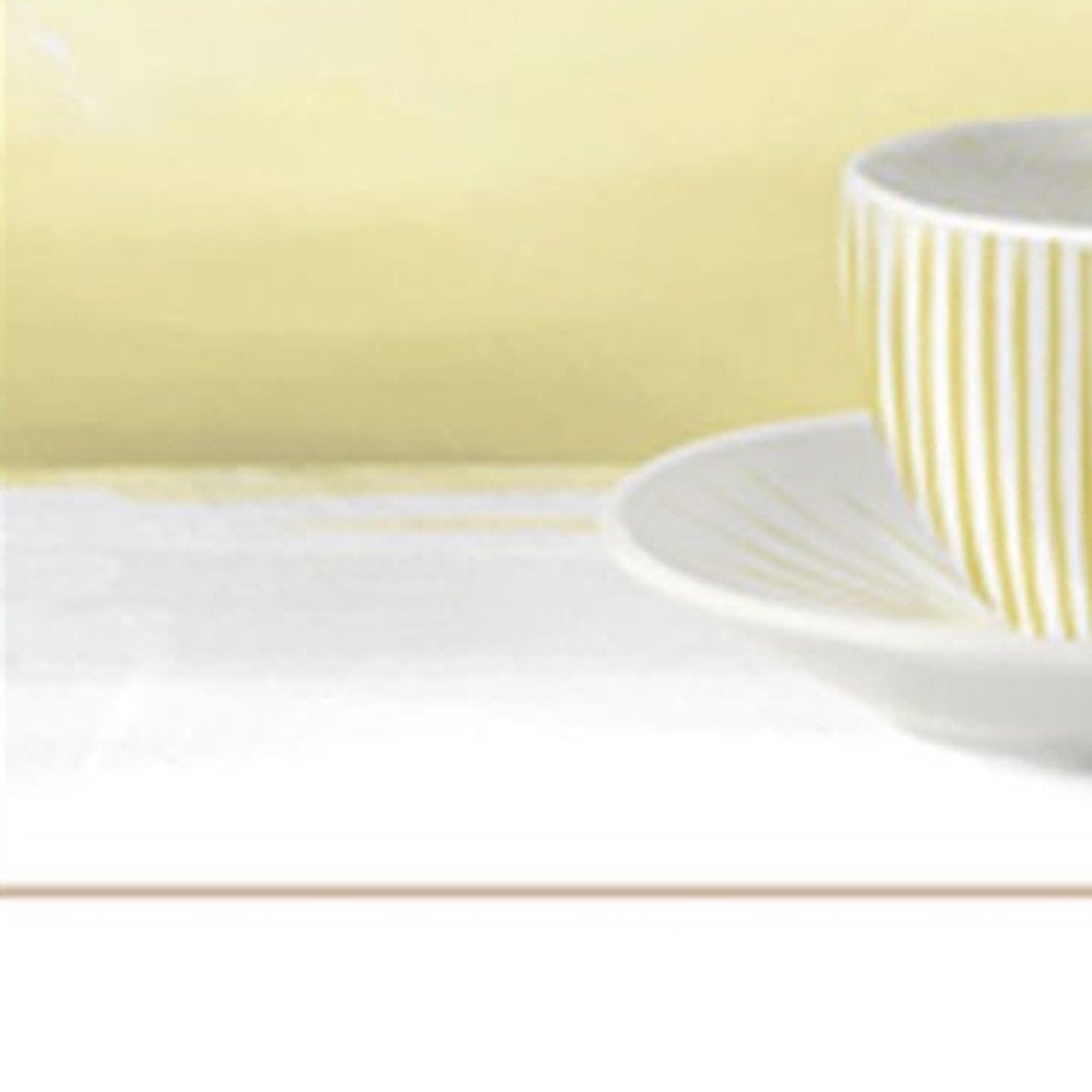 Set Of Three Tea Cups and Yellow Flowers White Framed Print Kitchen Wall Art HomeRoots