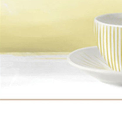 Set Of Three Tea Cups and Yellow Flowers White Framed Print Kitchen Wall Art HomeRoots