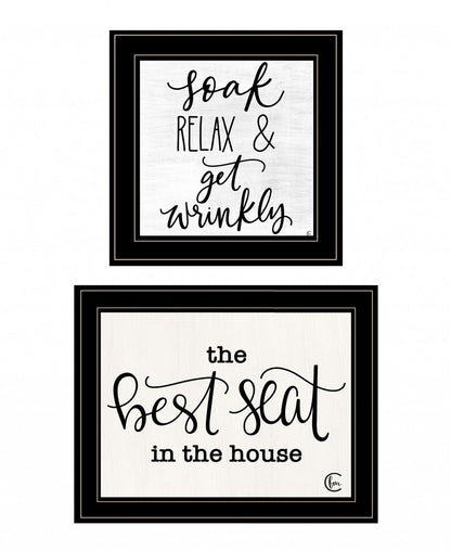 Set Of Two The Best Seat in the House 2 Black Framed Print Bathroom Wall Art HomeRoots
