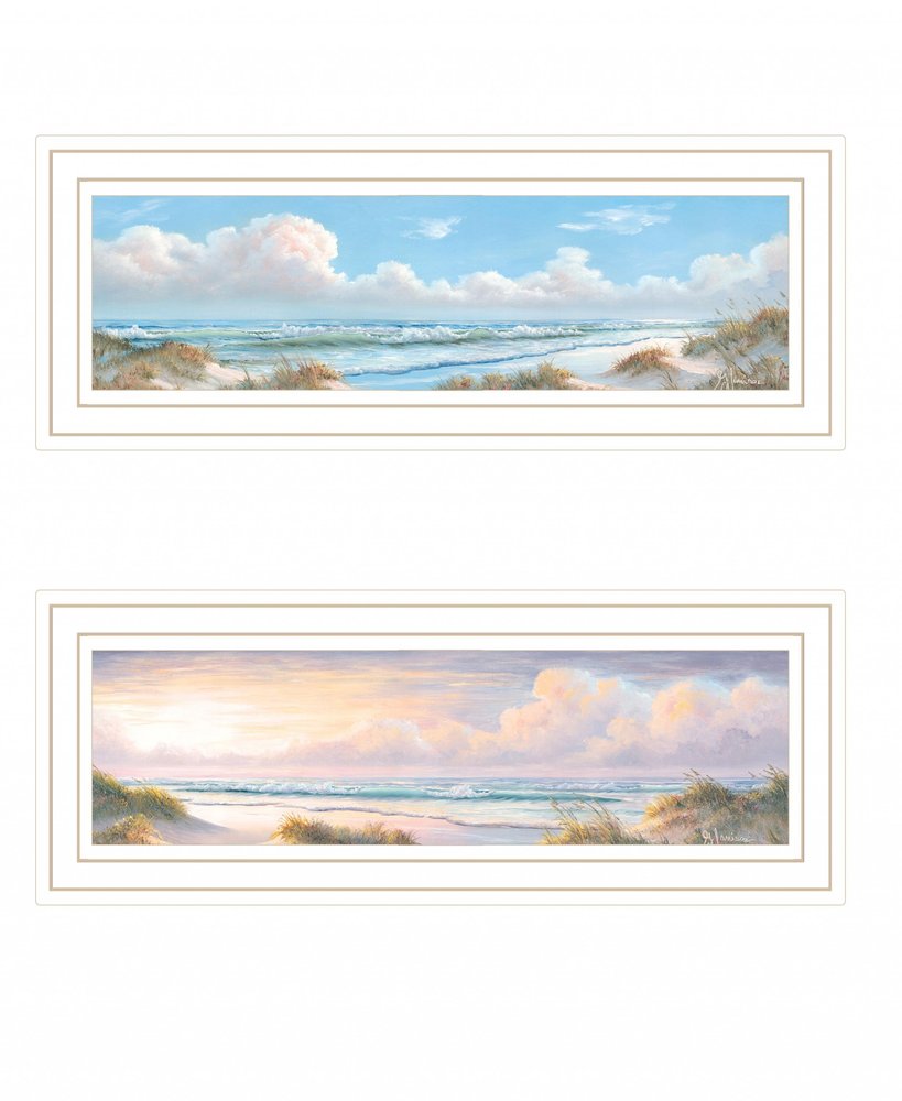 Set Of Two Nautical Boat 1 White Framed Print Wall Art — view 1