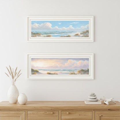Set Of Two Nautical Boat 1 White Framed Print Wall Art