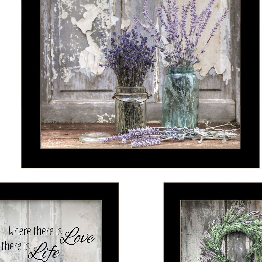 Set Of Three Abundance of Beauty Black Framed Print Wall Art — view 3