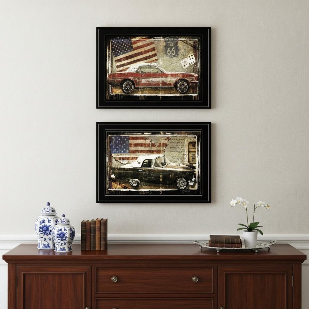 Set Of Two Vintage Classics 1 Black Framed Print Wall Art — view 5