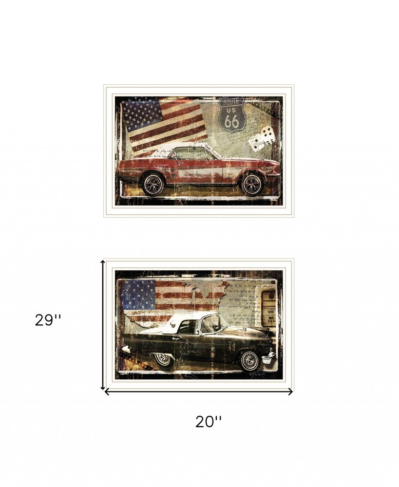 Set Of Two Vintage Classics 2 White Framed Print Wall Art — view 2