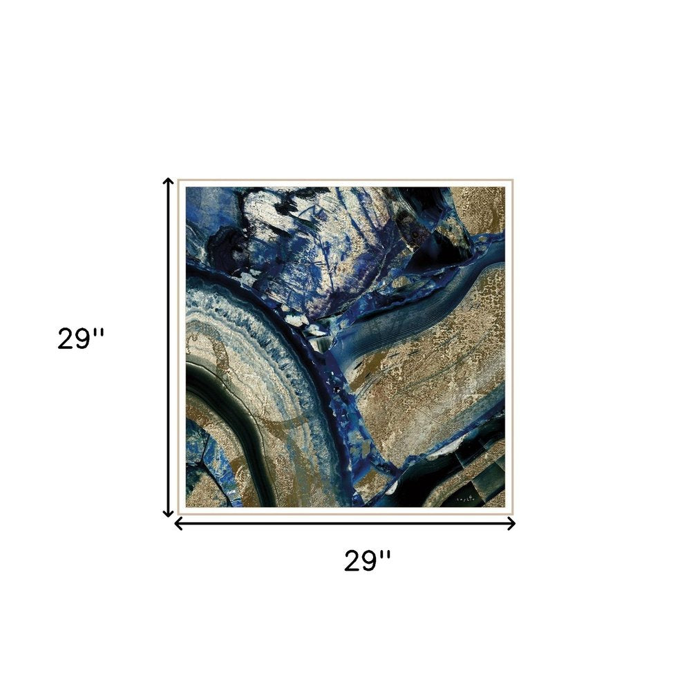 Set Of Three Deep Blue 2 White Framed Print Wall Art — view 4