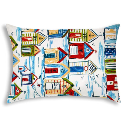 Blue Beach House Indoor Outdoor Sewn Lumbar Pillow - FurniFindUSA