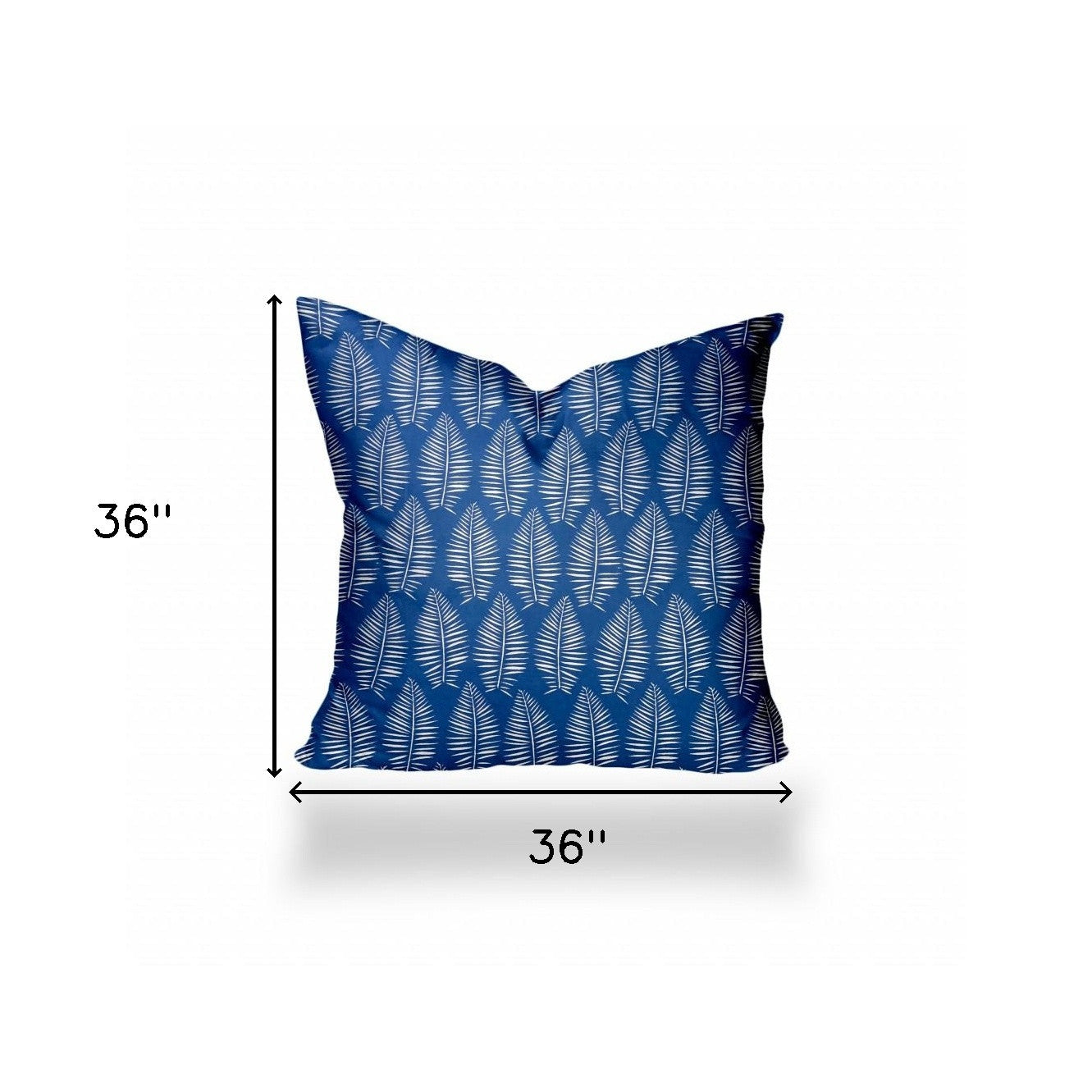 12" X 16" Blue And White Enveloped Tropical Lumbar Indoor Outdoor Pillow Cover