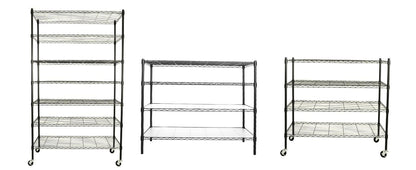 7 Tier Wire Shelving Unit 2450 LBS NSF Height Adjustable Metal Garage Storage Shelves with Wheels Black - FurniFindUSA