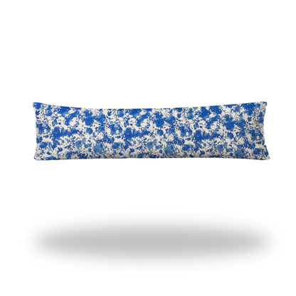 12" X 16" Blue And White Enveloped Coastal Lumbar Indoor Outdoor Pillow