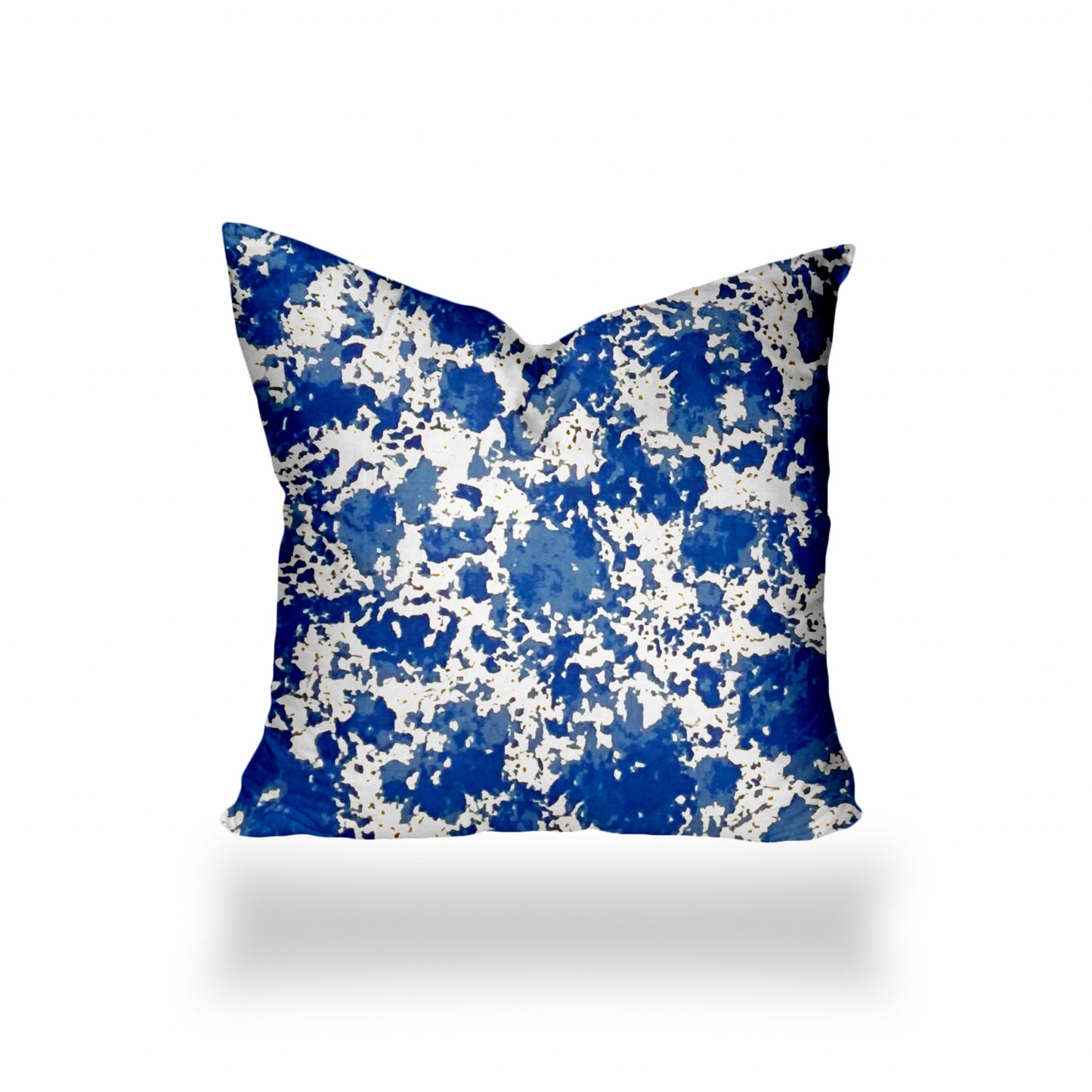 12" X 16" Blue And White Enveloped Coastal Lumbar Indoor Outdoor Pillow