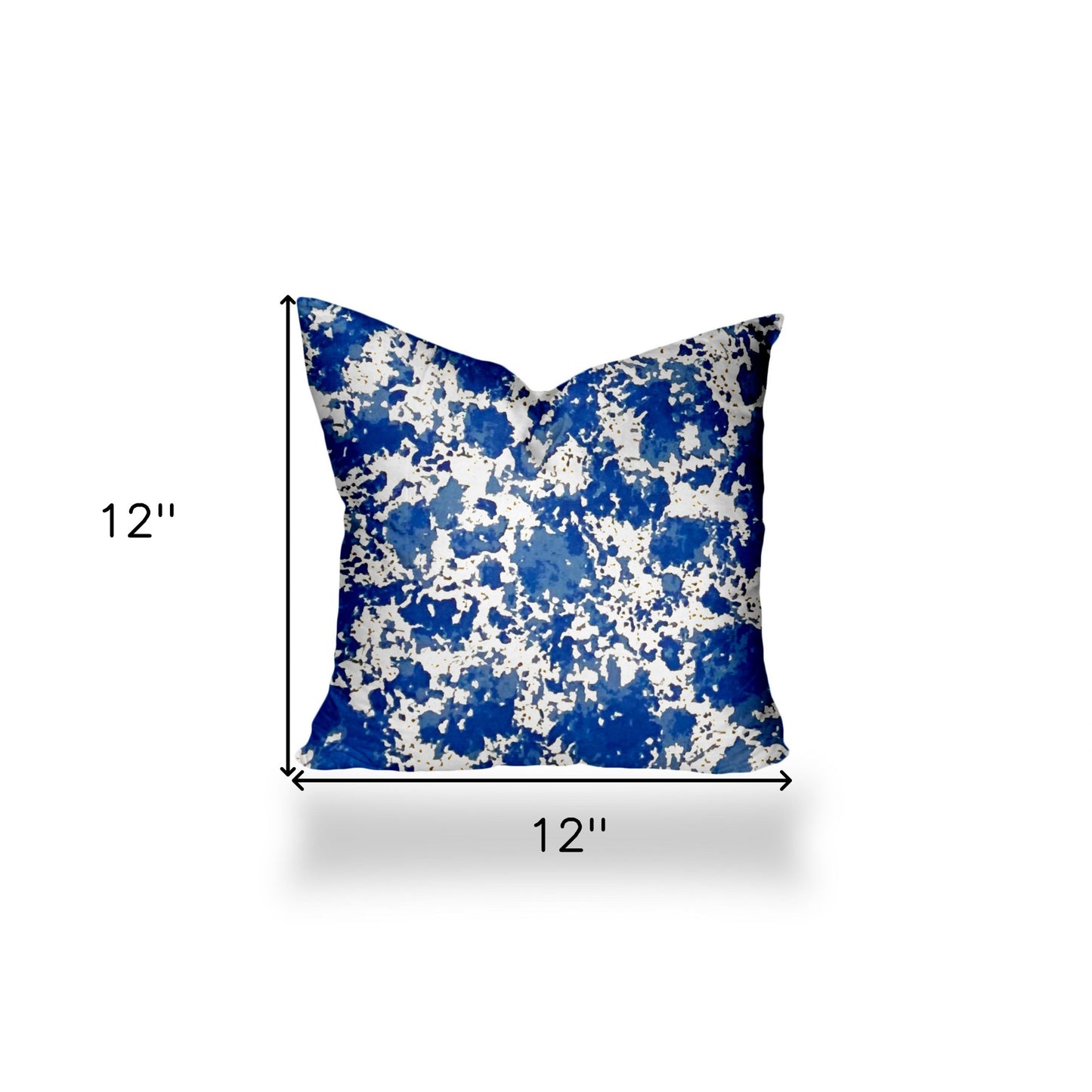 12" X 16" Blue And White Enveloped Coastal Lumbar Indoor Outdoor Pillow