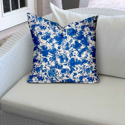 12" X 16" Blue And White Zippered Coastal Lumbar Indoor Outdoor Pillow