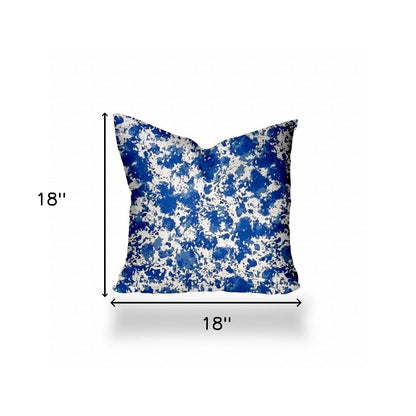 12" X 16" Blue And White Enveloped Coastal Lumbar Indoor Outdoor Pillow