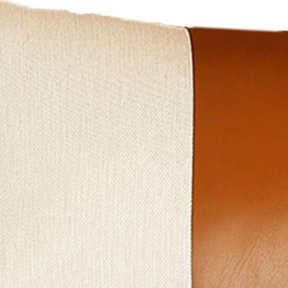 Set Of Two 18" X 18" Brown and Ivory Faux Leather Zippered Pillow 3.02" (L) x 18.0" (W) x 18.0" (H) FurniFindUSA