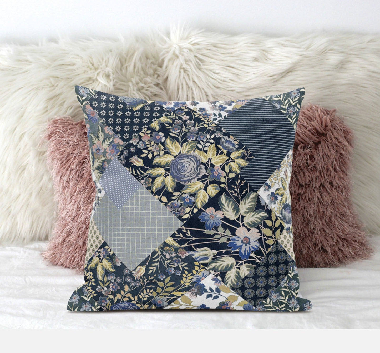 20" Black Yellow Floral Suede Throw Pillow FurniFindUSA