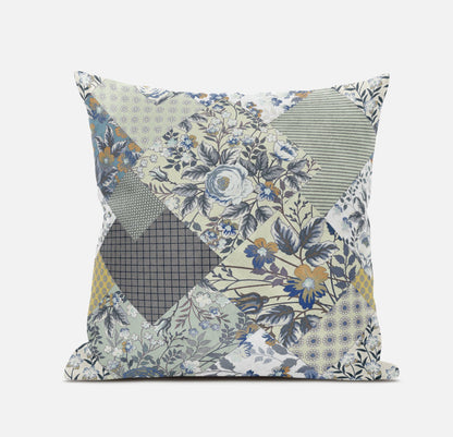 20" Sage Cream Floral Suede Throw Pillow FurniFindUSA