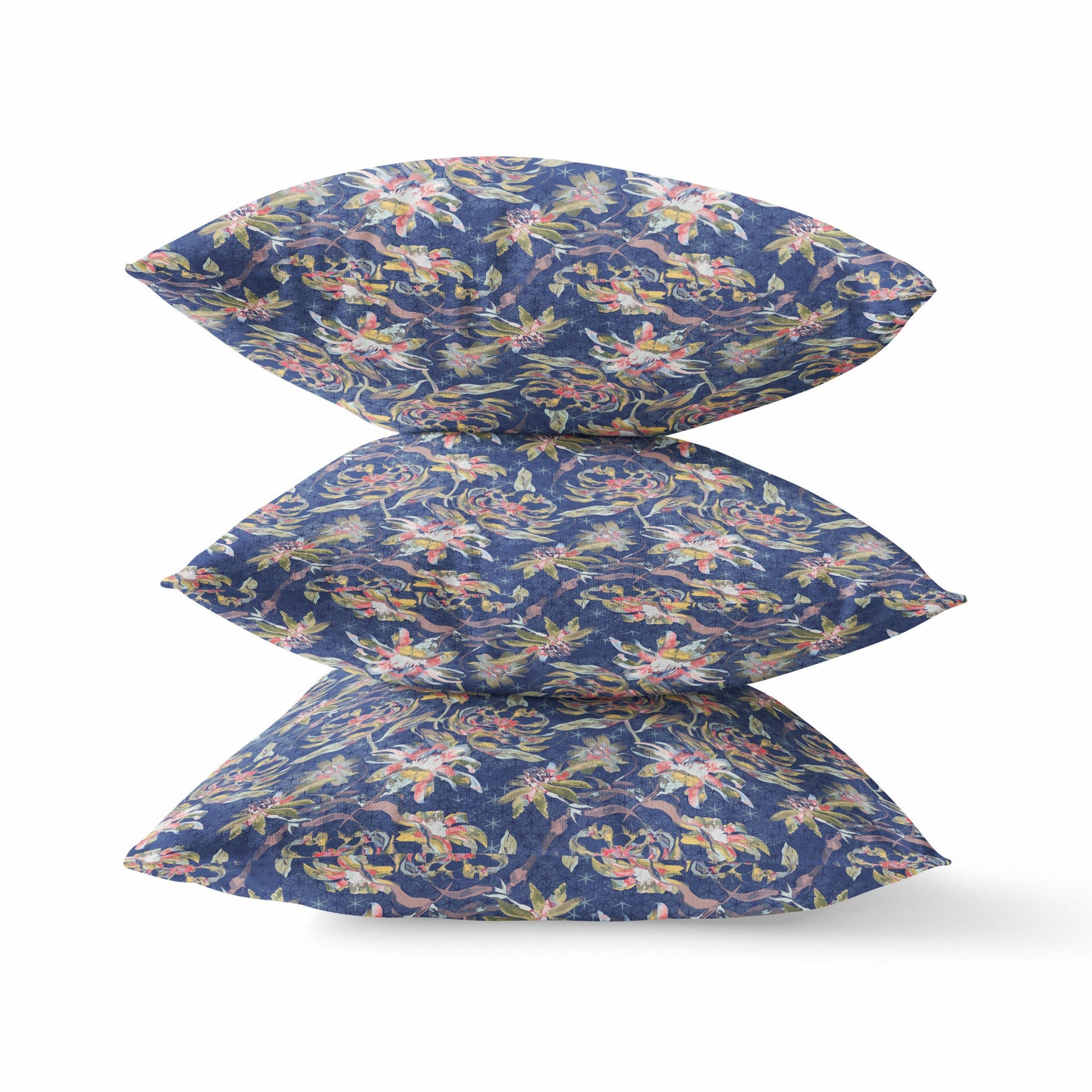20" Blue Yellow Roses Suede Throw Pillow FurniFindUSA