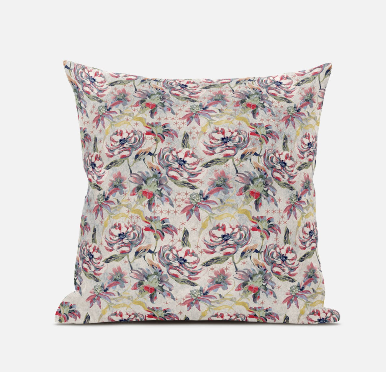 20" Pink Yellow Roses Suede Throw Pillow FurniFindUSA