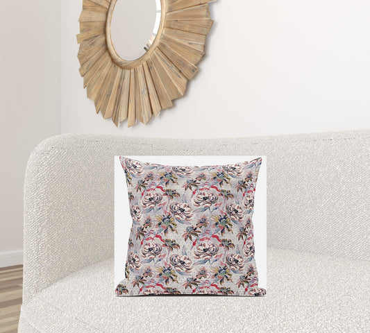 20" Lavender Pink Roses Suede Throw Pillow FurniFindUSA