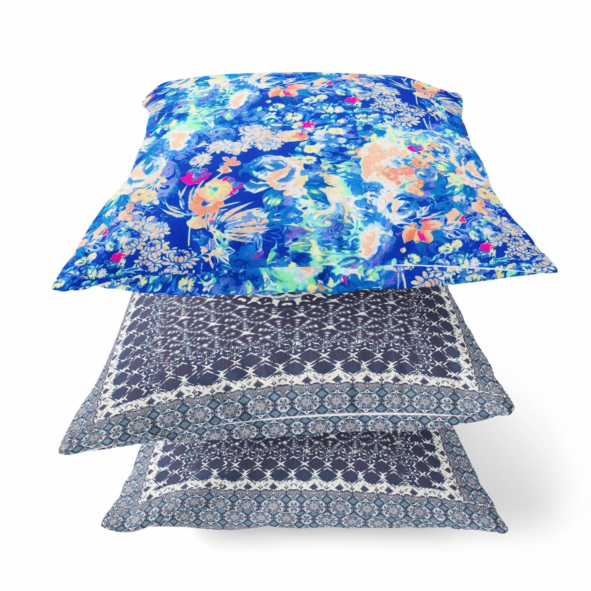 20" Bright Blue Springtime Suede Throw Pillow FurniFindUSA