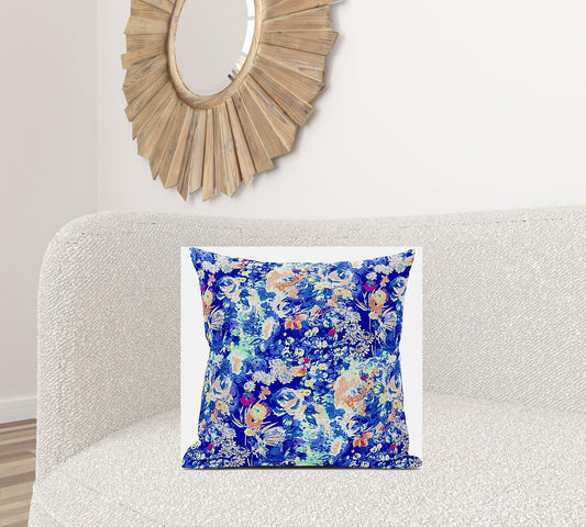 20" Bright Blue Springtime Suede Throw Pillow FurniFindUSA