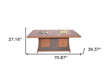 71" Brown Aluminum Cooler Insert with Umbrella Hole HomeRoots