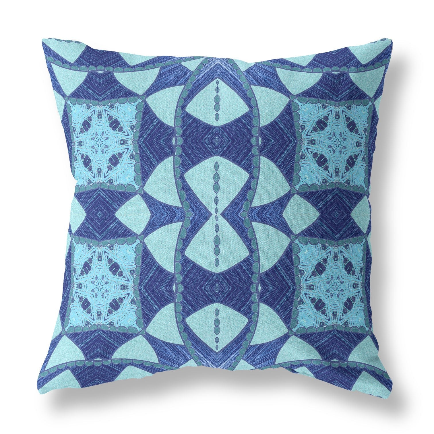 20" Sky Blue Cosmic Circle Boho Suede Throw Pillow FurniFindUSA